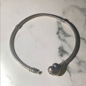 Pandora Bracelet with heart clasp